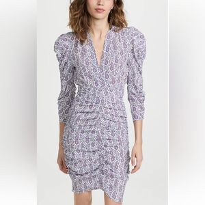 Isabel Marant Purple and White Midi Dress